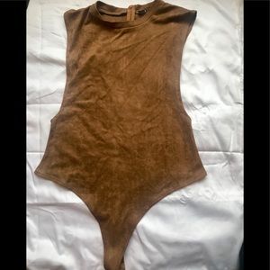 Suede body suit